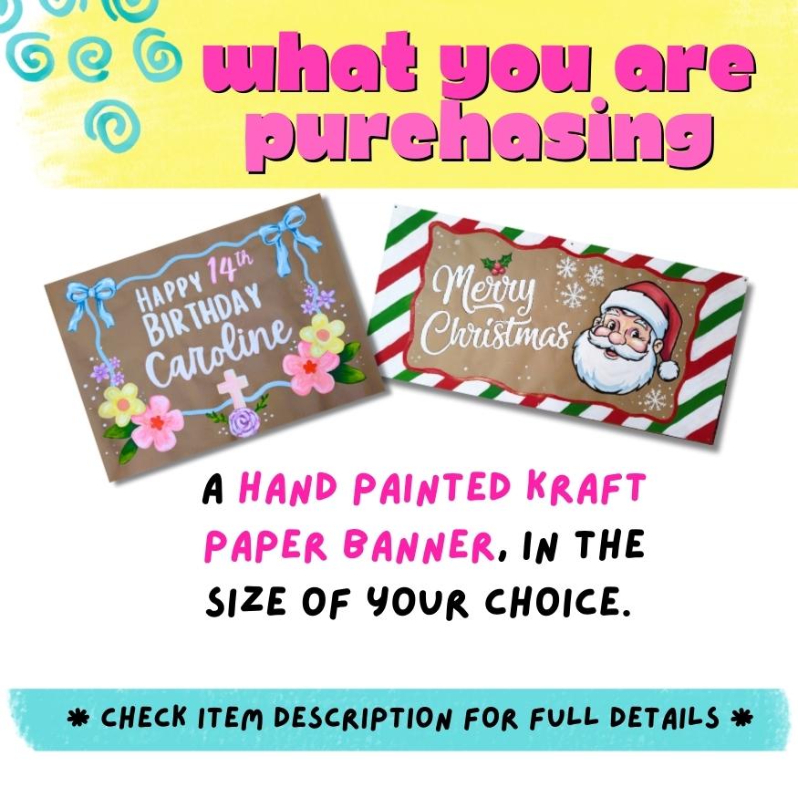 Hand Painted Kraft Paper Banner