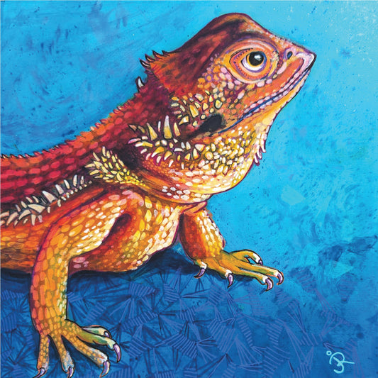 "Well Hello There" Art Print-Bearded Dragon