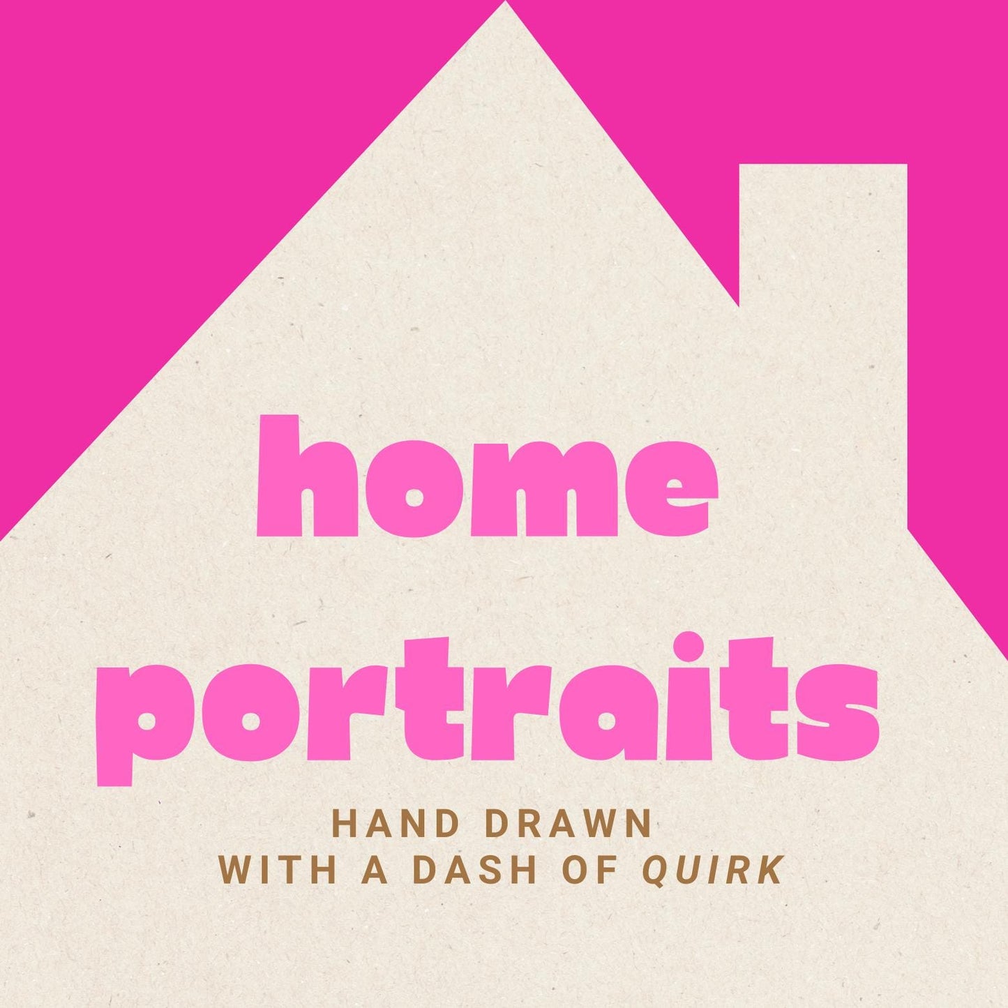 HOME PORTRAIT-Custom Framed Mini Hand Drawn Quirky Doodle HOME PORTRAIT