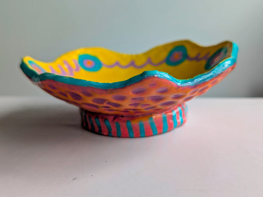 Funky Clay Ring Dish (Orange & Yellow)