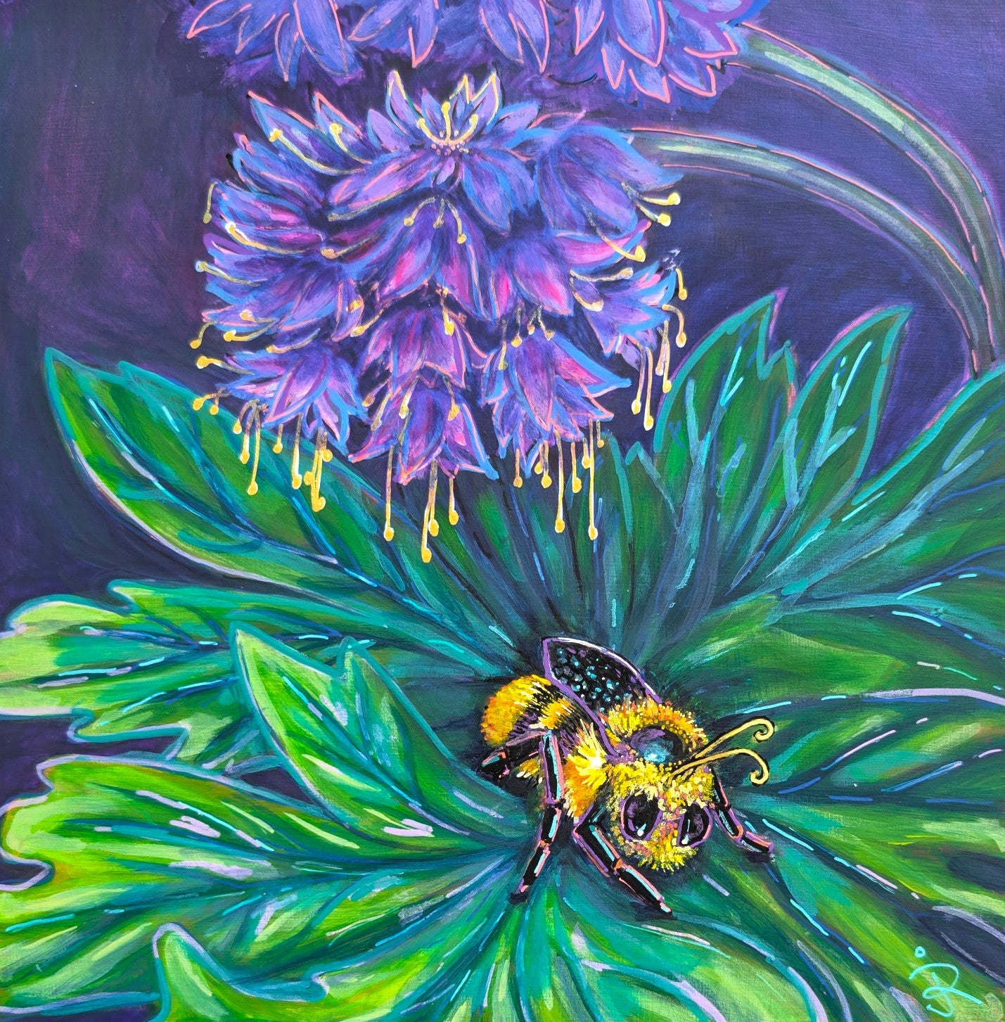 "Sweet Dreams Bee" Original Acrylic Painting